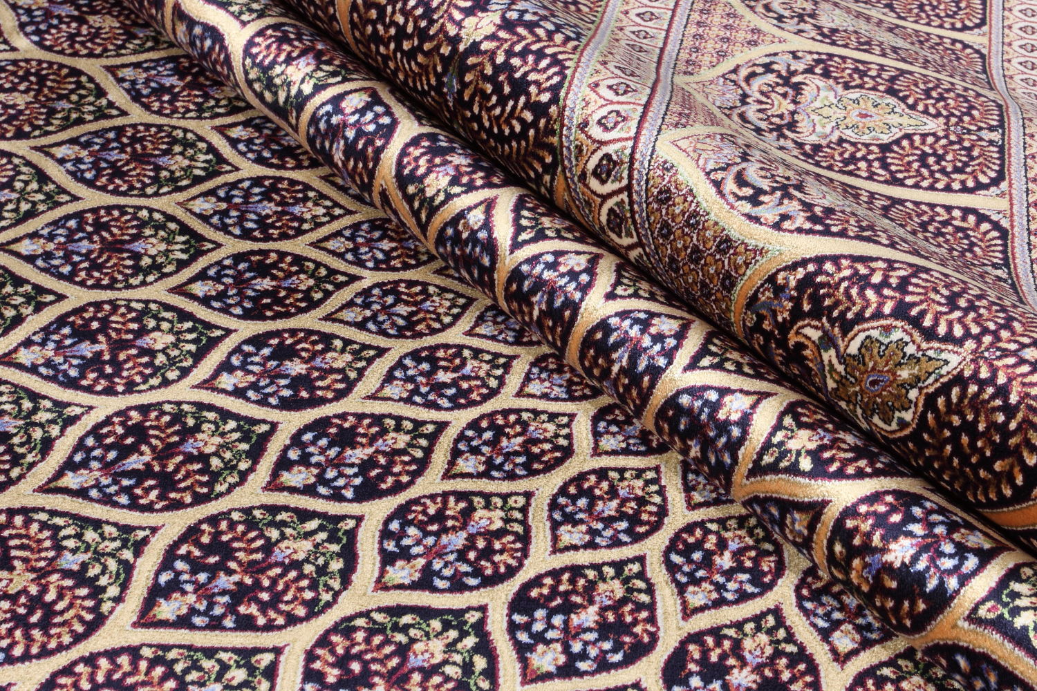 Qum 2142Y Navy-Yellow 3 Kilimas Qum 2142Y Navy-Yellow 3